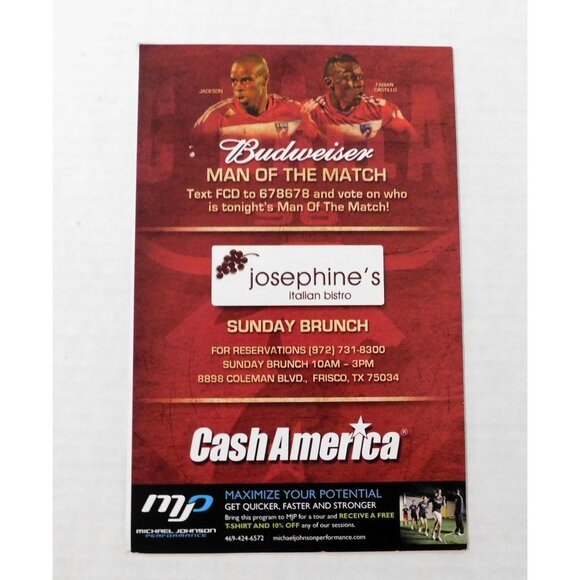 FC Dallas vs New York Red Bulls Game Day Roster Card Playoffs 2011 Wild Card - Picture 2 of 3